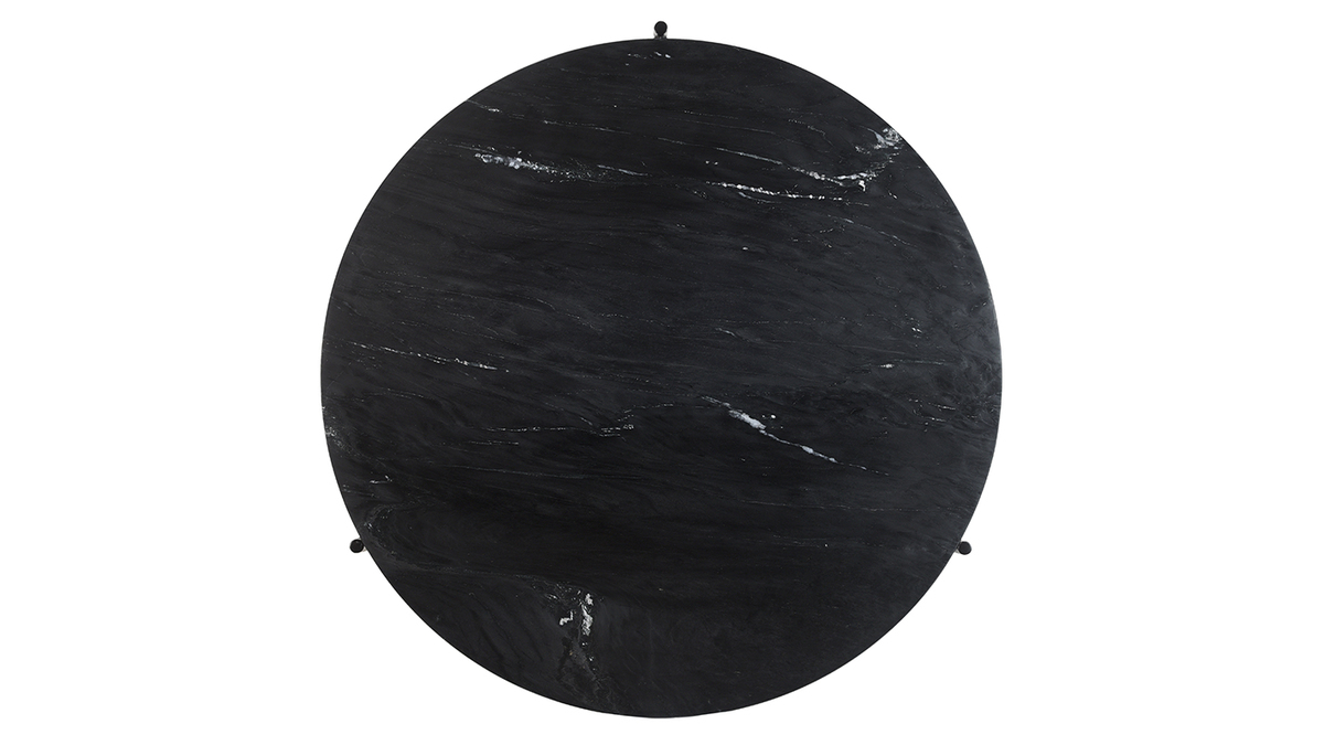Mesa de centro redonda de mármol negro 90 cm diám. BUMCELLO